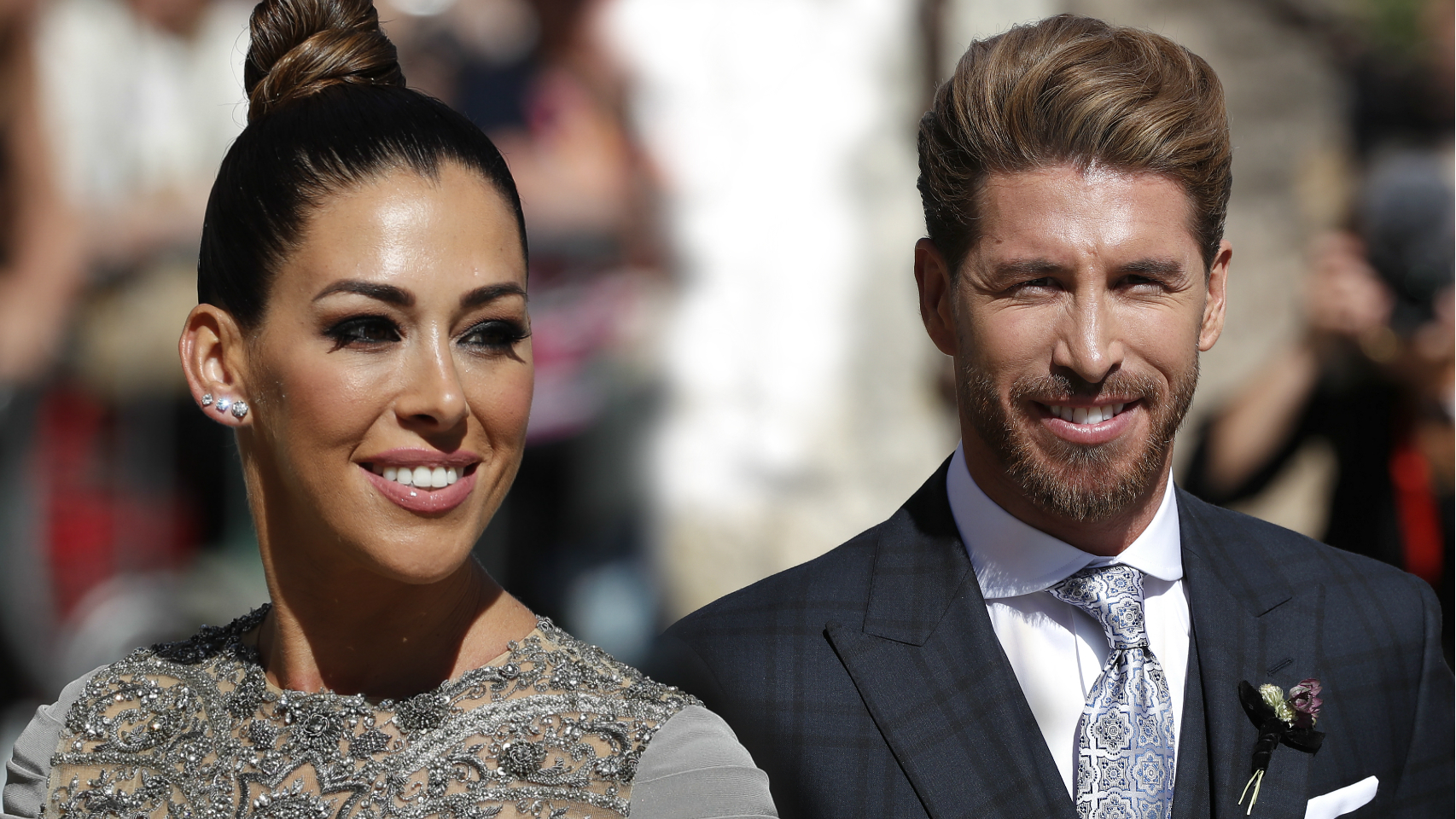 Mirian y Sergio Ramos en un montaje de Jaleos.