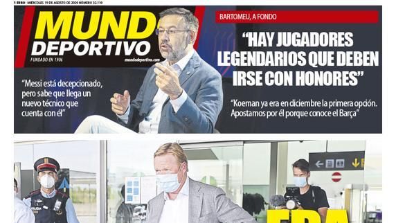 Portada Mundo Deportivo (19/08/20)