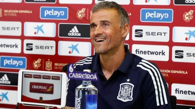 Luis Enrique, en rueda de prensa con la Selección