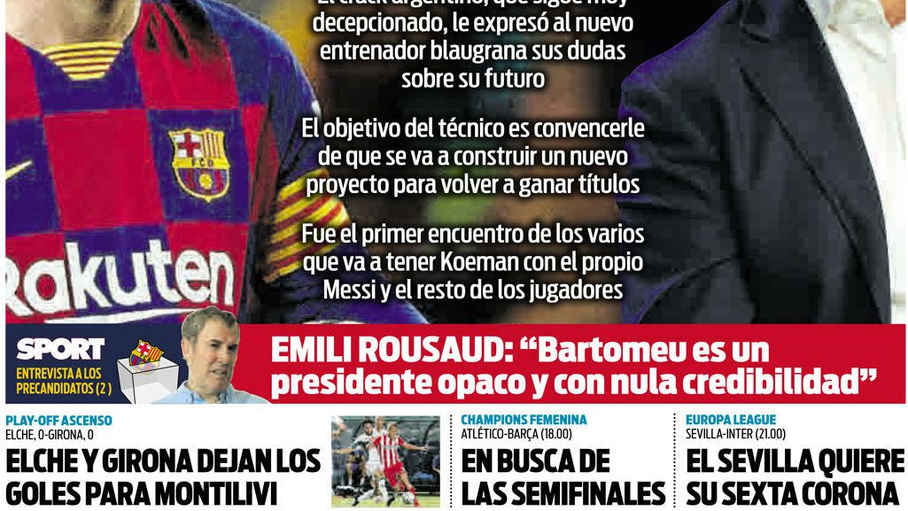 Portada SPORT 21-08-2020
