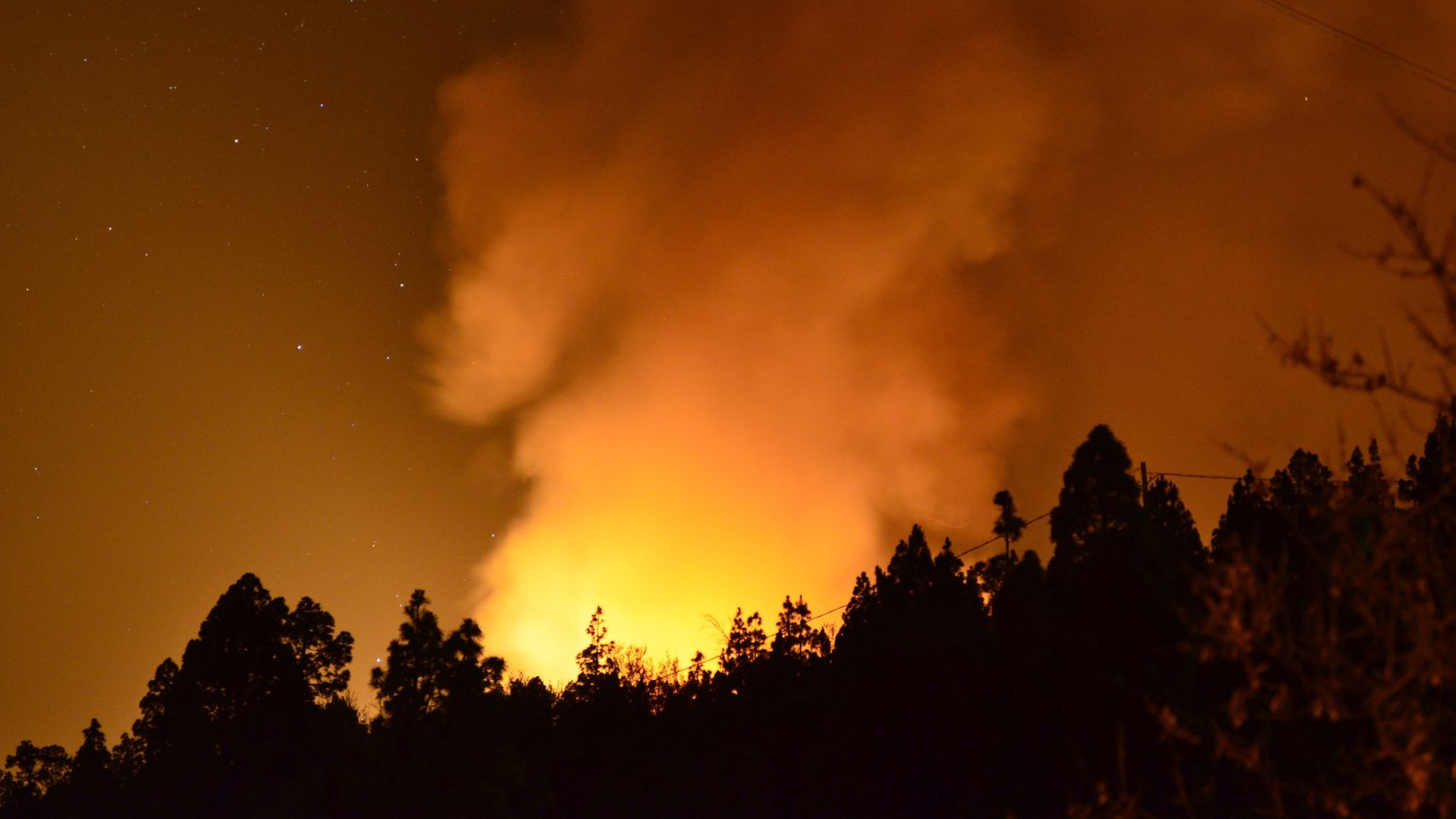 Imágenes del incendio forestal en el municipio palmero de Garafía.
