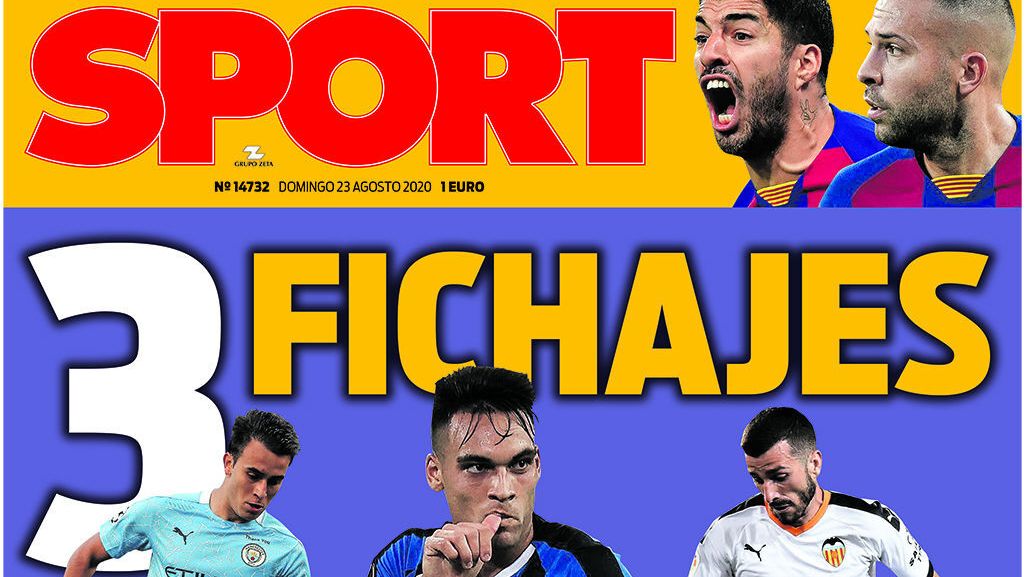 La portada del diario Sport (23/08/2020)