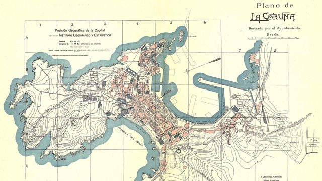 Plano de A Coruña en 1920