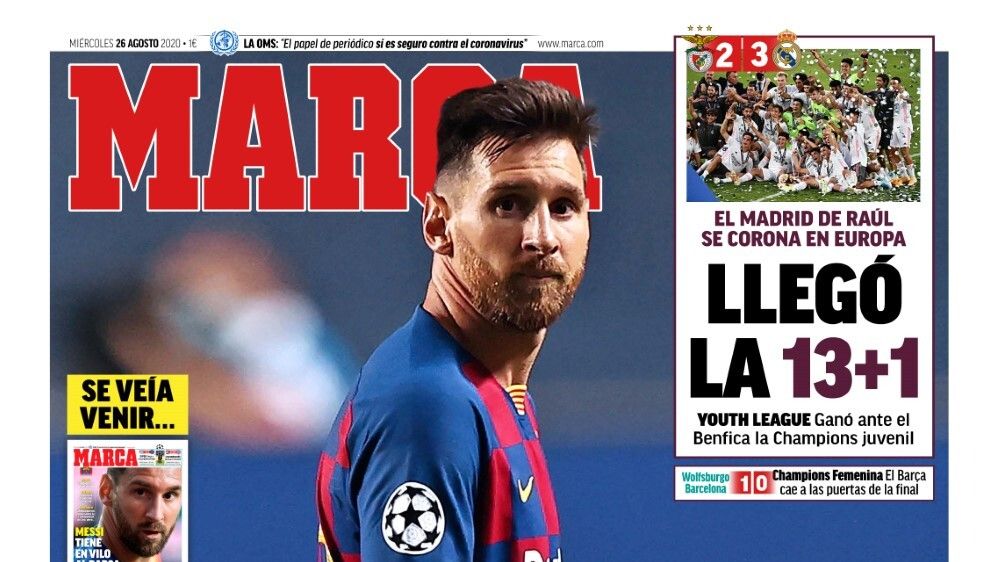 La portada del diario MARCA 26-08-2020