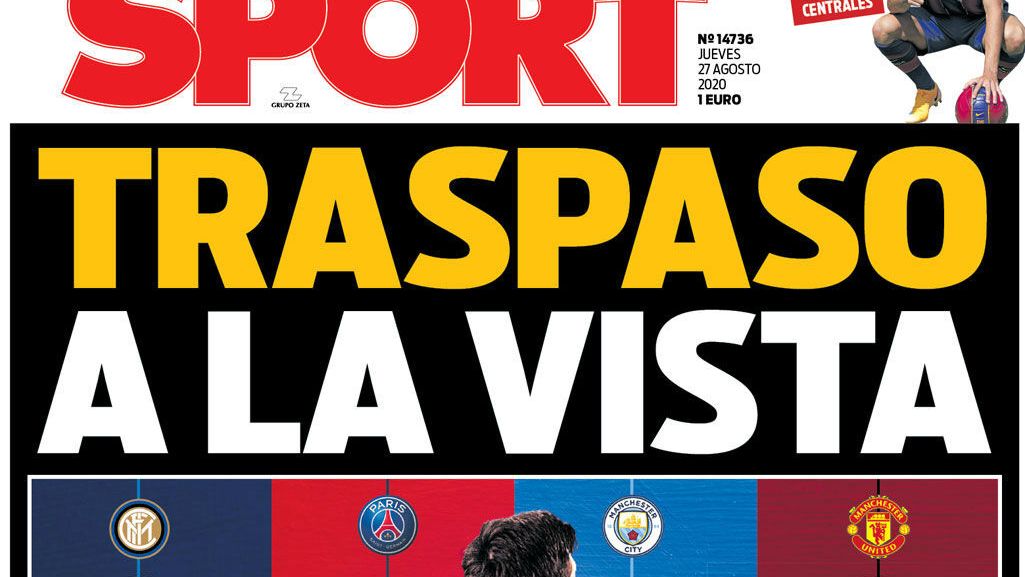 Portada del diario Sport 27-08-2020