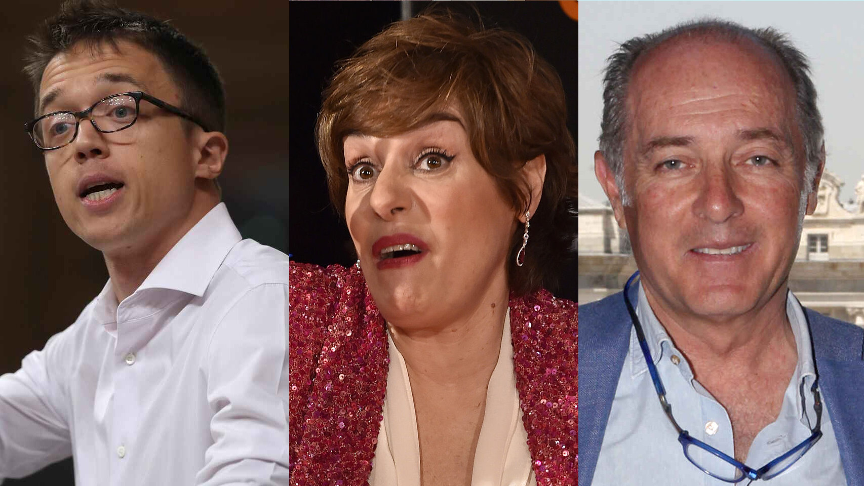 Errejón, Anabel Alonso y José Manuel Soto en un fotomontaje.