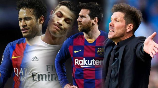 Neymar Jr, Cristiano Ronaldo, Leo Messi y Diego Pablo Simeone