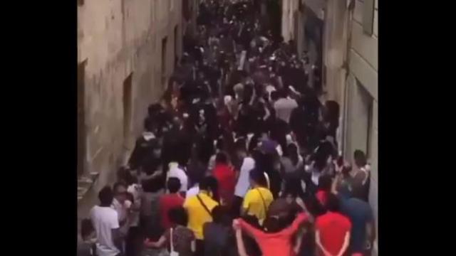 Imagen de las aglomeraciones producidas en Vilafrnaca.