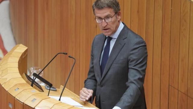 Alberto Núñez Feijóo durante el discurso de investidura