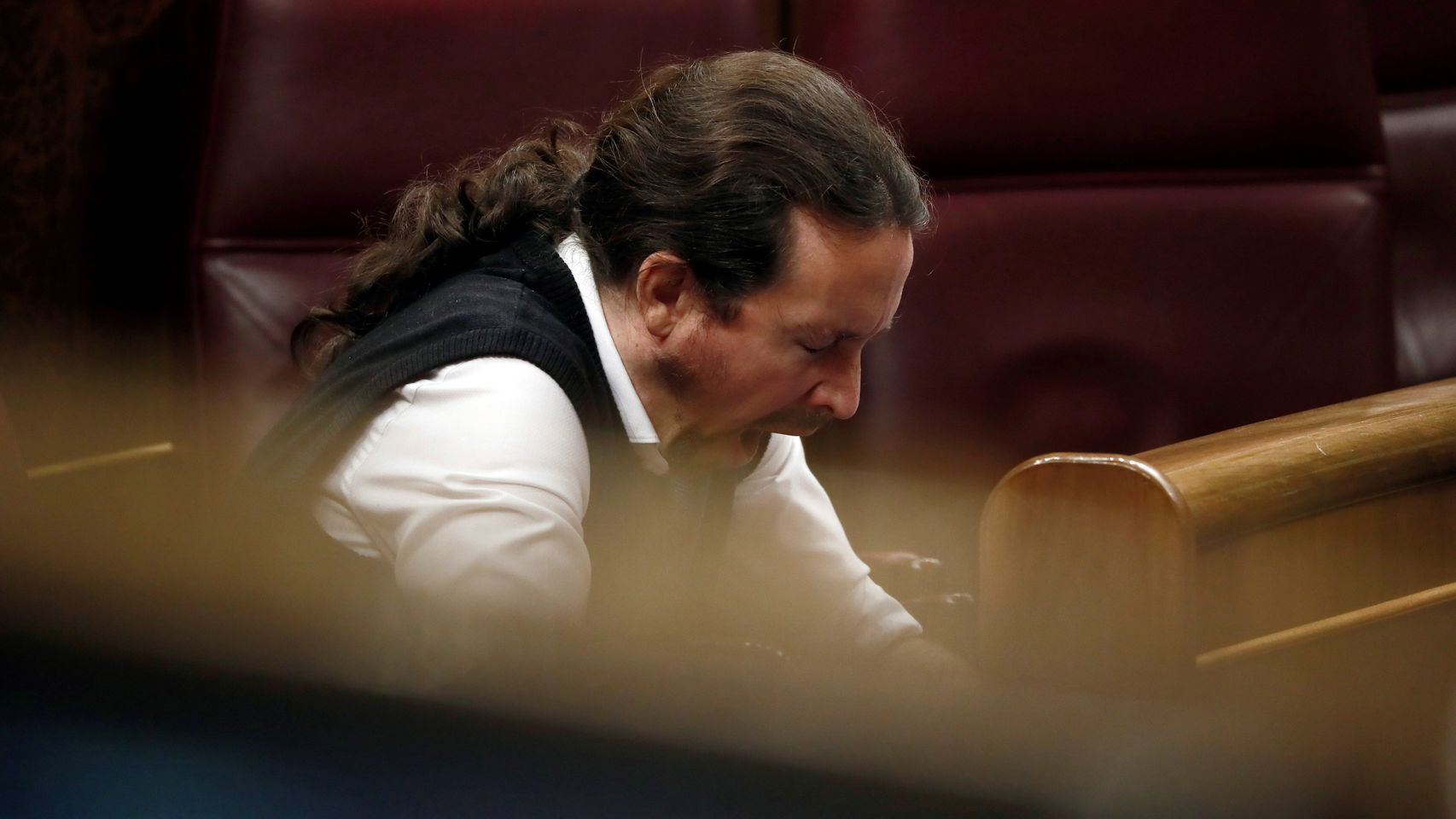 Pablo Iglesias, en su escaño, en una foto de archivo.