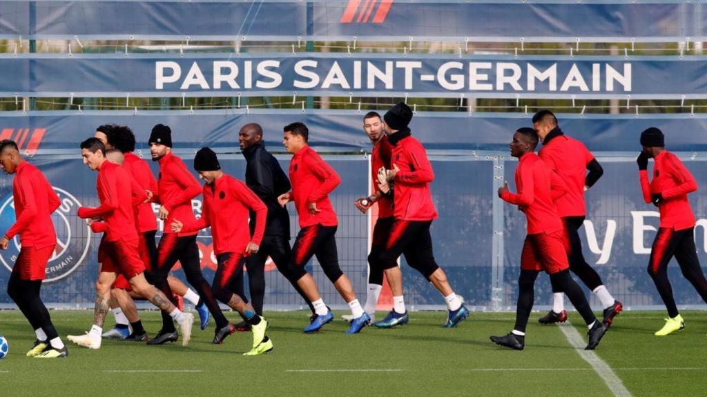 El PSG durante una sesión de entrenamiento