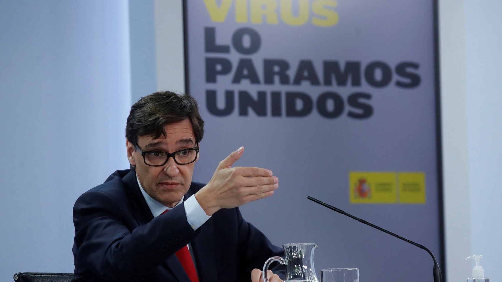 El ministro de Sanidad, Salvador Illa durante la rueda de prensa celebrada este viernes.