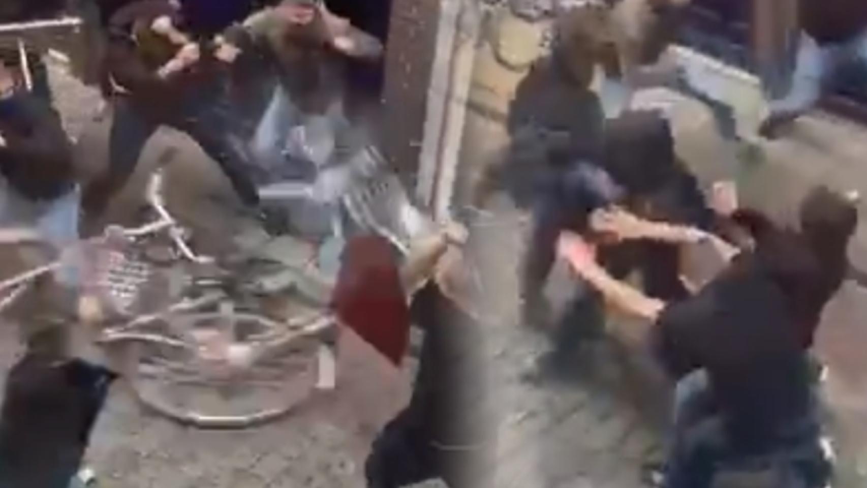 La pelea entre los aficionados del Arminia Bielefeld y el Groningen