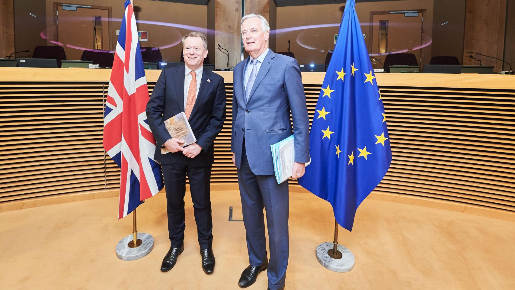 Los negociadores del 'brexit', David Frost y Michel Barnier