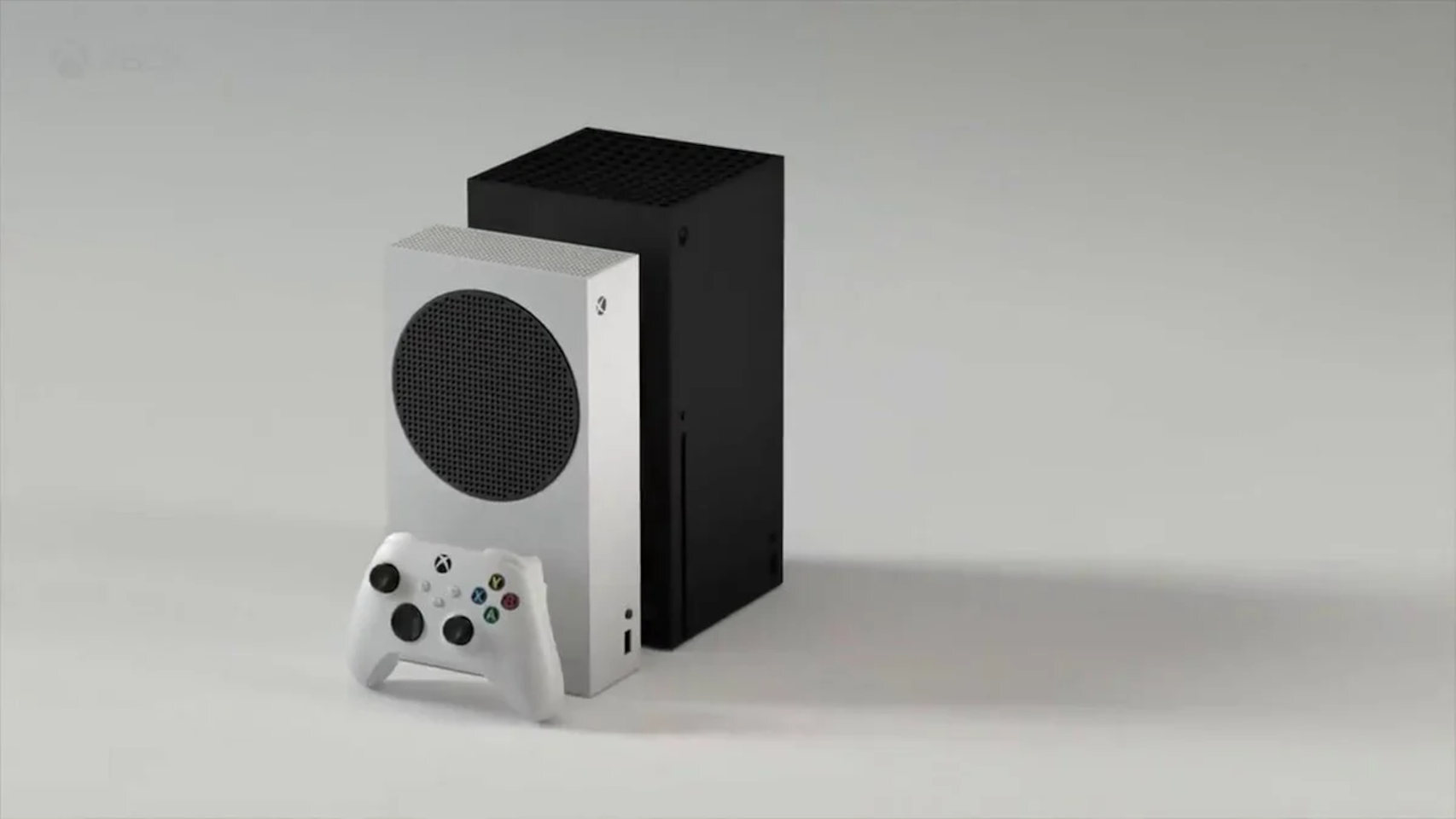 La Xbox Series S, al lado de la Xbox Series X