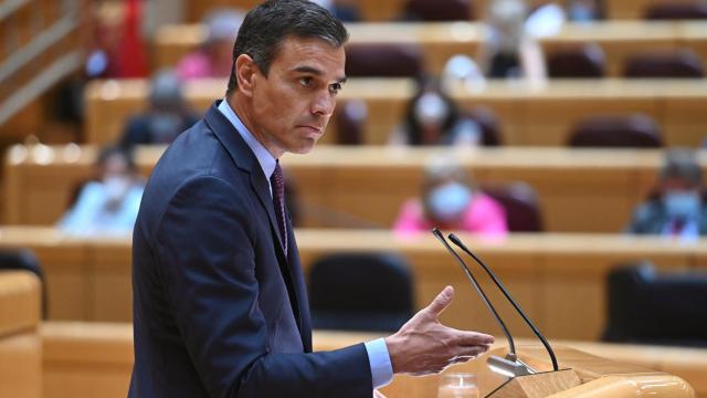 El presidente del Gobierno, Pedro Sánchez, en el Senado.