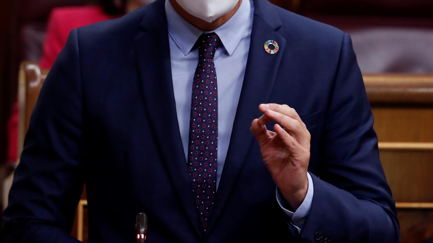 Pedro Sánchez, presidente del Gobierno, en el Congreso de los Diputados.