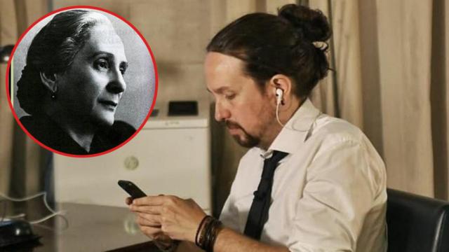 Pablo Iglesias, en la foto que enseñó su nuevo look y La Pasionaria.