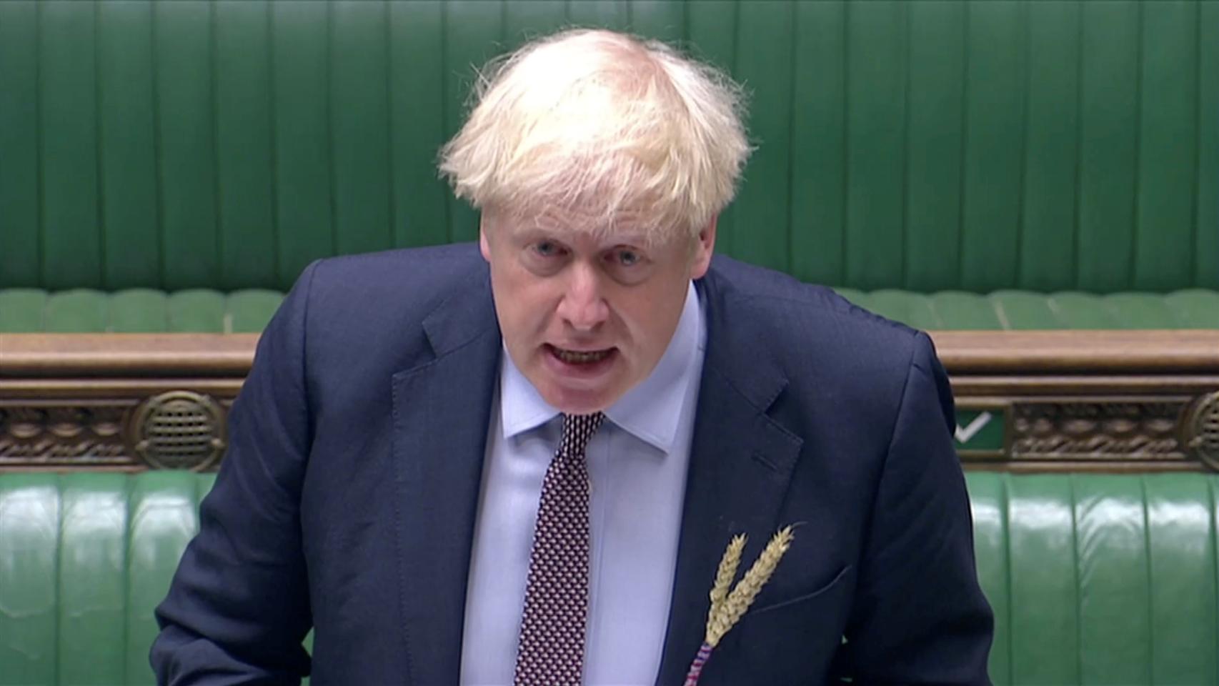 Boris Johnson, durante su comparecencia este miércoles en la Cámara de los Comunes