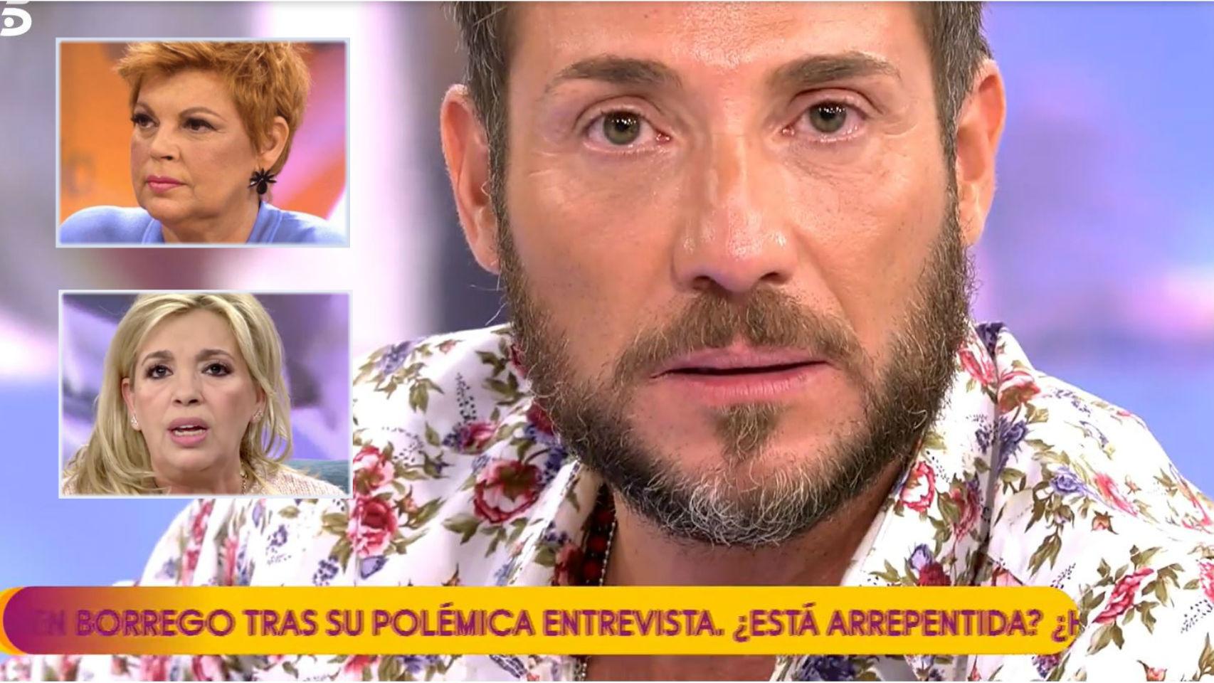 Antonio David Flores en montaje de JALEOS con Carmen Borrego y Terelu Campos.