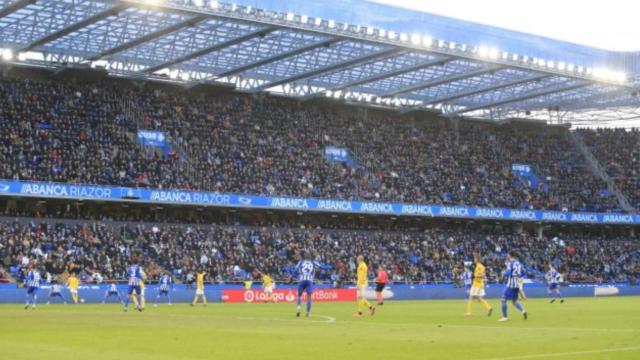 El estadio de Riazor, lleno durante un partido del Dépor.