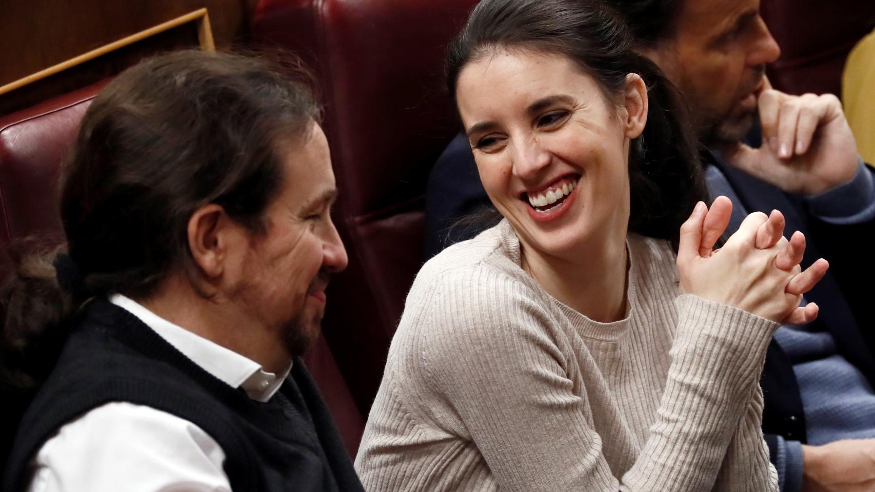 Irene Montero en el Congreso antes de la pandemia.