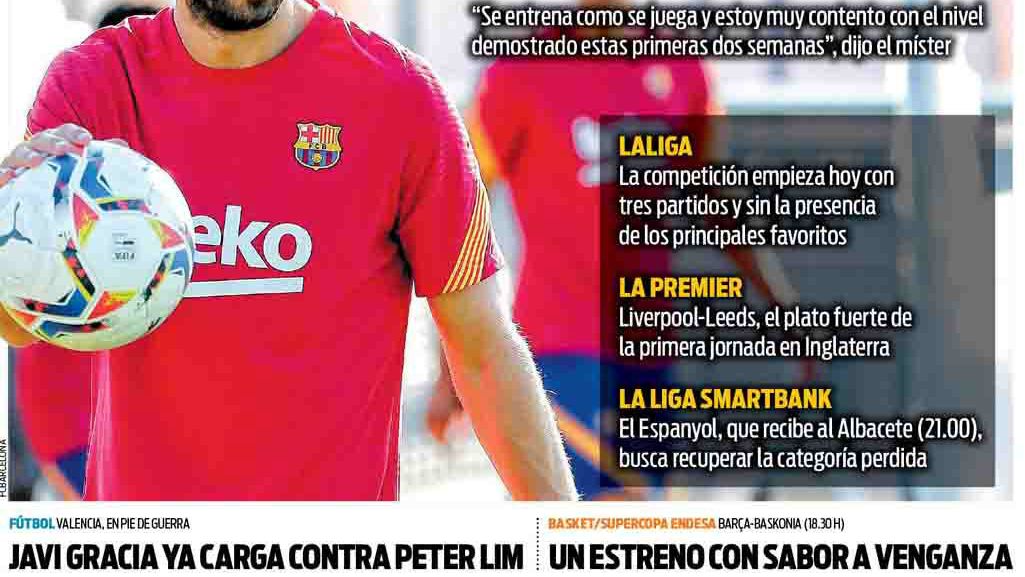 La portada del diario SPORT (12/09/2020)