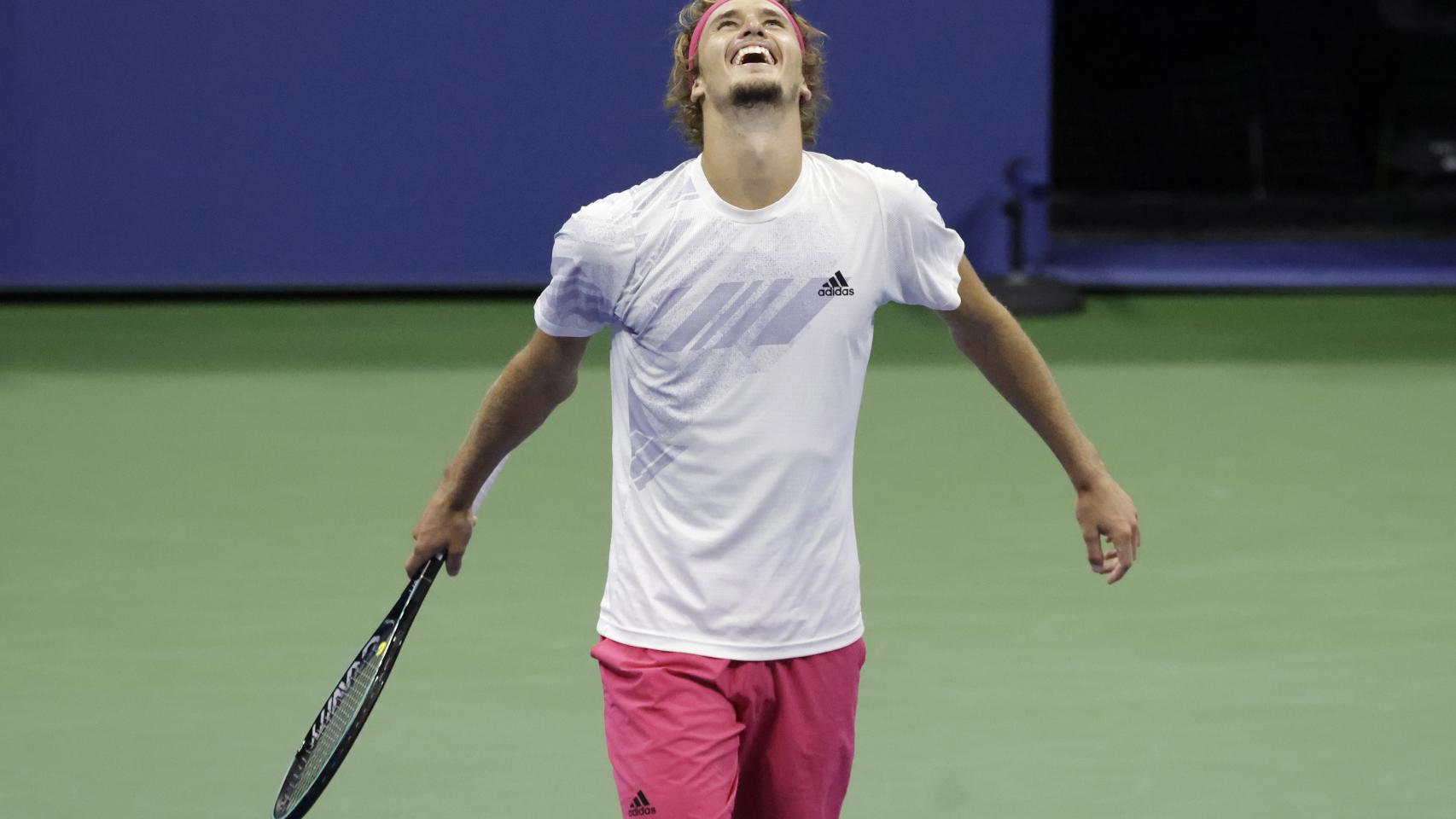 Zverev, celebrando su pase a la final del US Open.