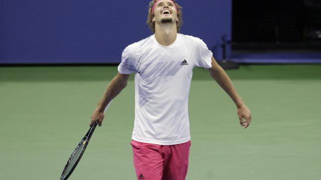 Zverev, celebrando su pase a la final del US Open.