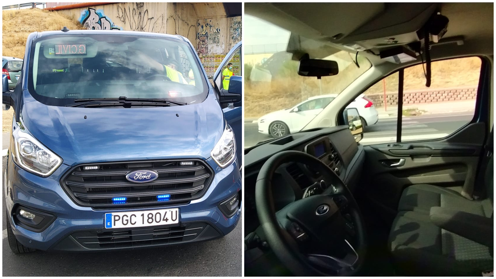 El aspecto, por dentro y por fuera, de una de las 15 furgonetas camufladas de la DGT.