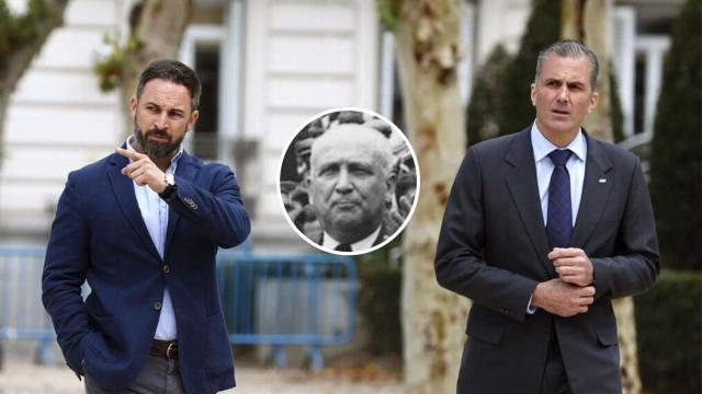 Santiago Abascal junto a Ortega Smith. En el centro, Largo Caballero.