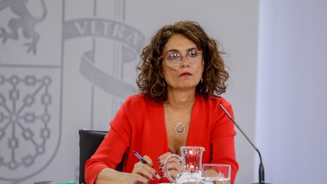 La ministra portavoz y de Hacienda, María Jesús Montero, durante su comparecencia en la rueda de prensa posterior al Consejo de Ministro