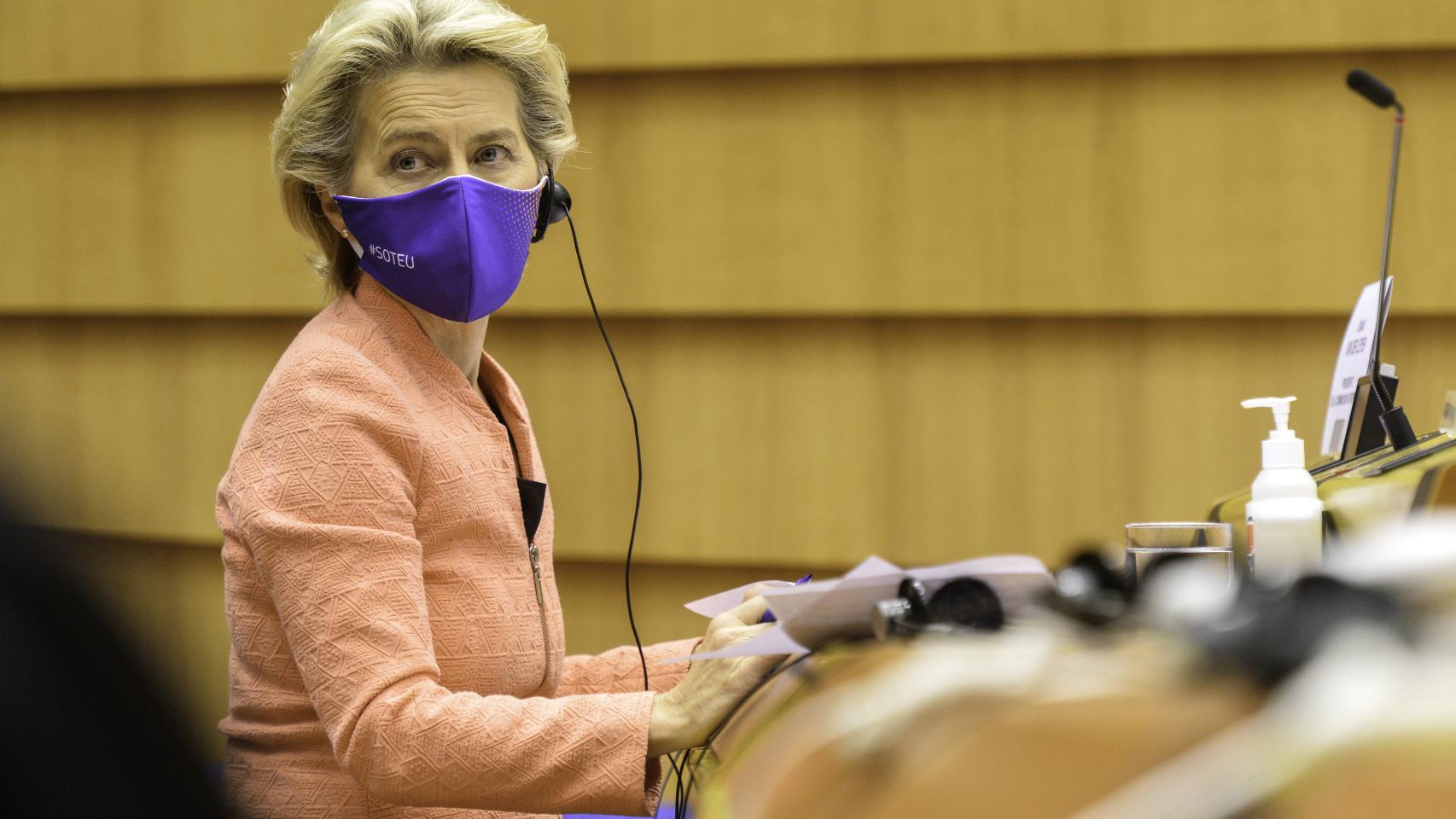 Ursula von der Leyen, este miércoles durante el debate sobre el estado de la Unión