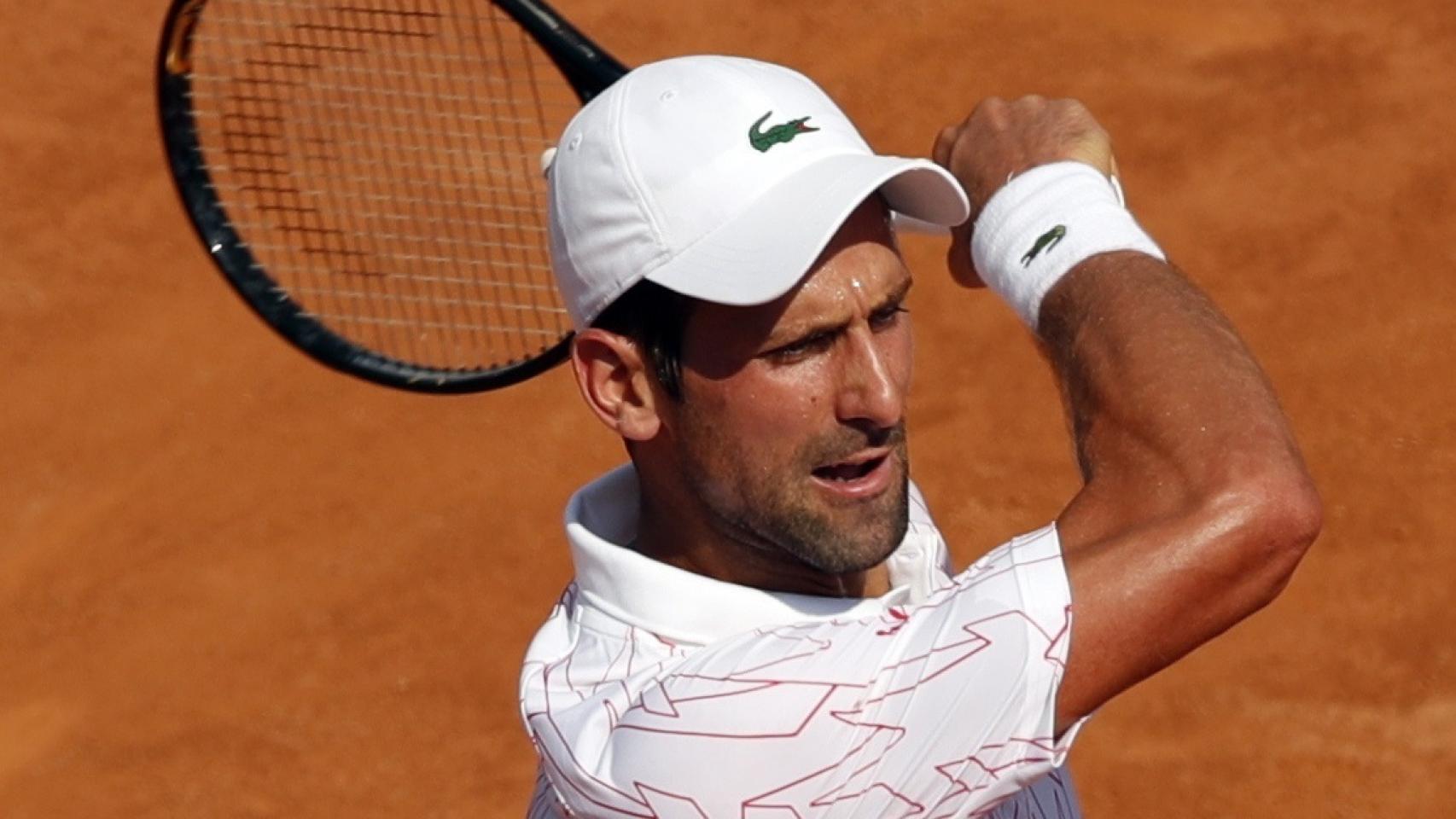Djokovic, en su partido ante Caruso en Roma.