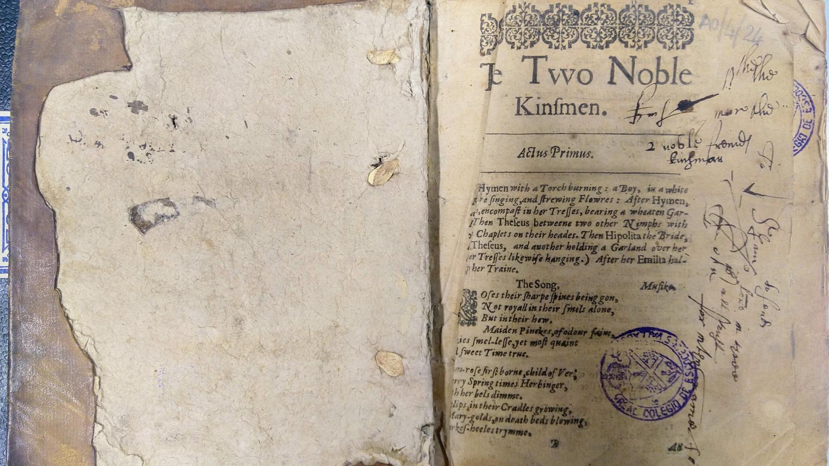 El ejemplar de Shakespeare descubierto.
