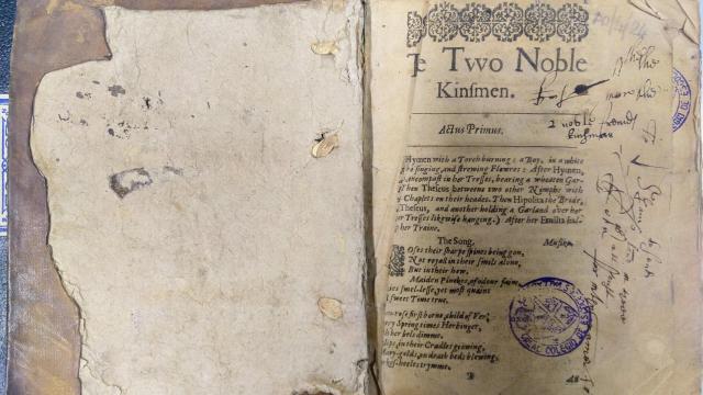 El ejemplar de Shakespeare descubierto.