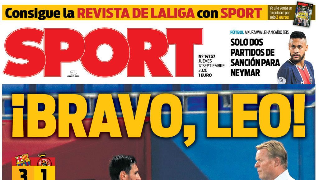 Portada Sport (17/09/20)