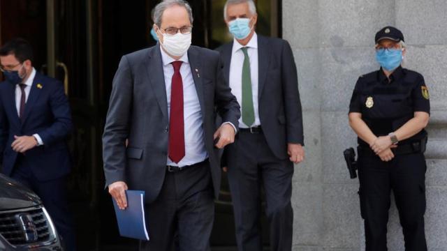 Quim Torra a su salida del Tribunal Supremo este jueves. Efe
