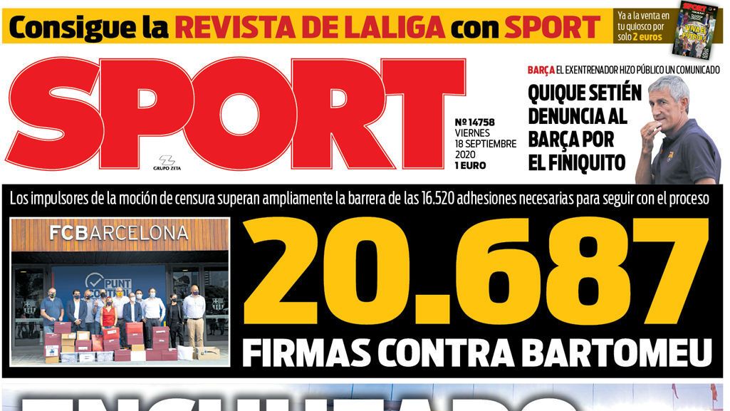 Portada Sport 18-09-2020