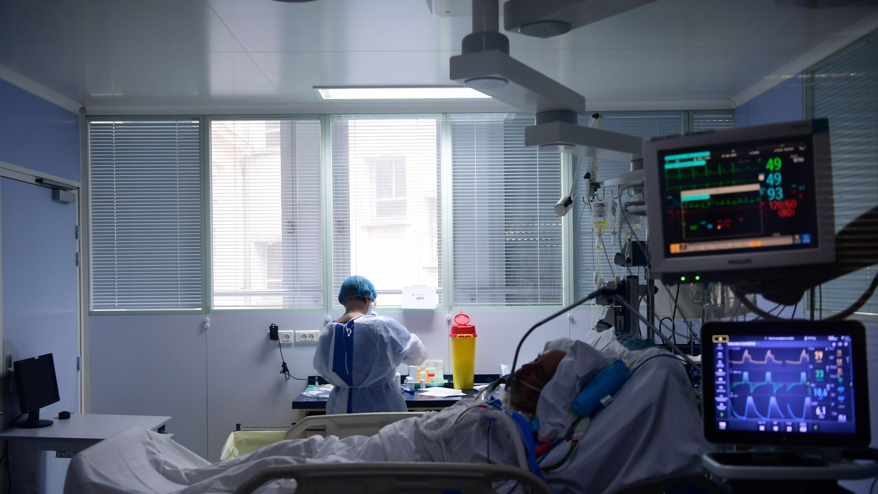 Una UCI de un centro hospitalario francés.