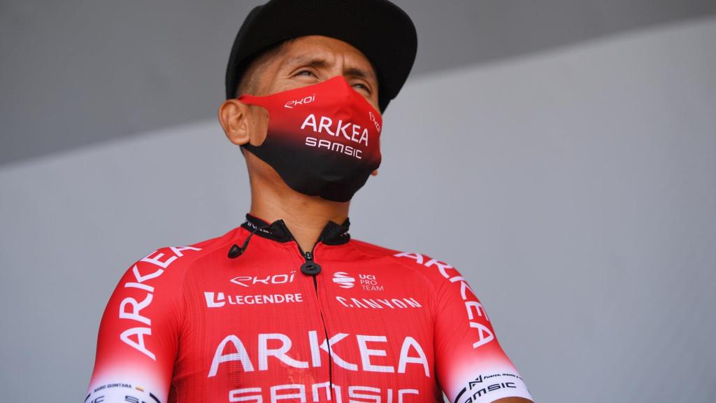 Nairo Quintana antes de una etapa del Tour de Francia