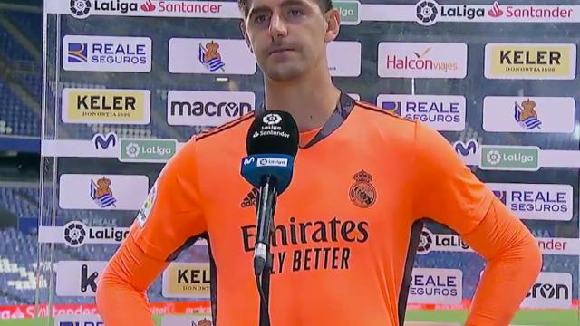 Thibaut Courtois, en la entrevista a pie de campo