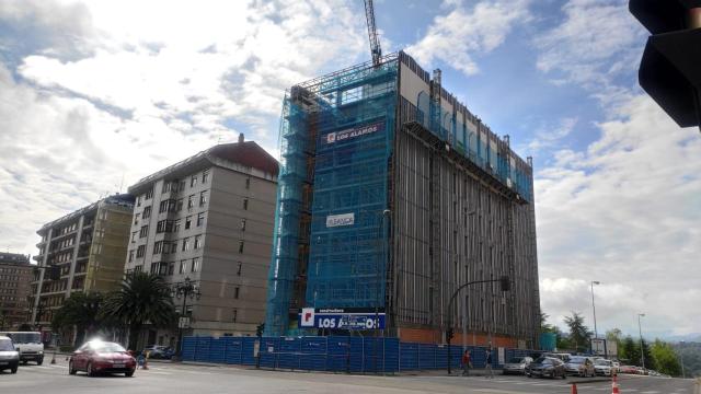 Obras en una promoción de vivienda nueva en Oviedo.