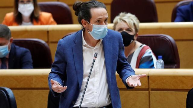 El vicepresidente segundo del Gobierno, Pablo Iglesias, este martes en el Senado.