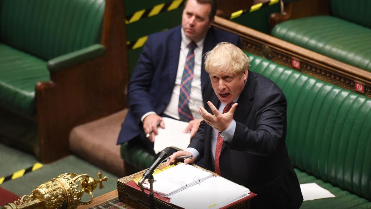 Boris Johnson en el Parlamento británico.
