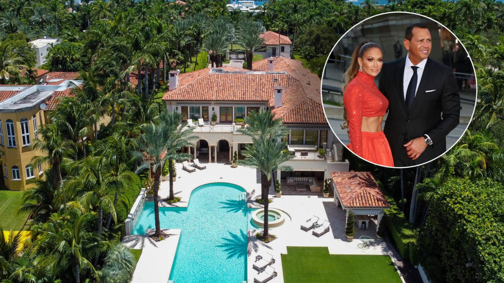 La mansión de Jennifer López y Álex Rodríguez en un montaje de 'Jaleos'.