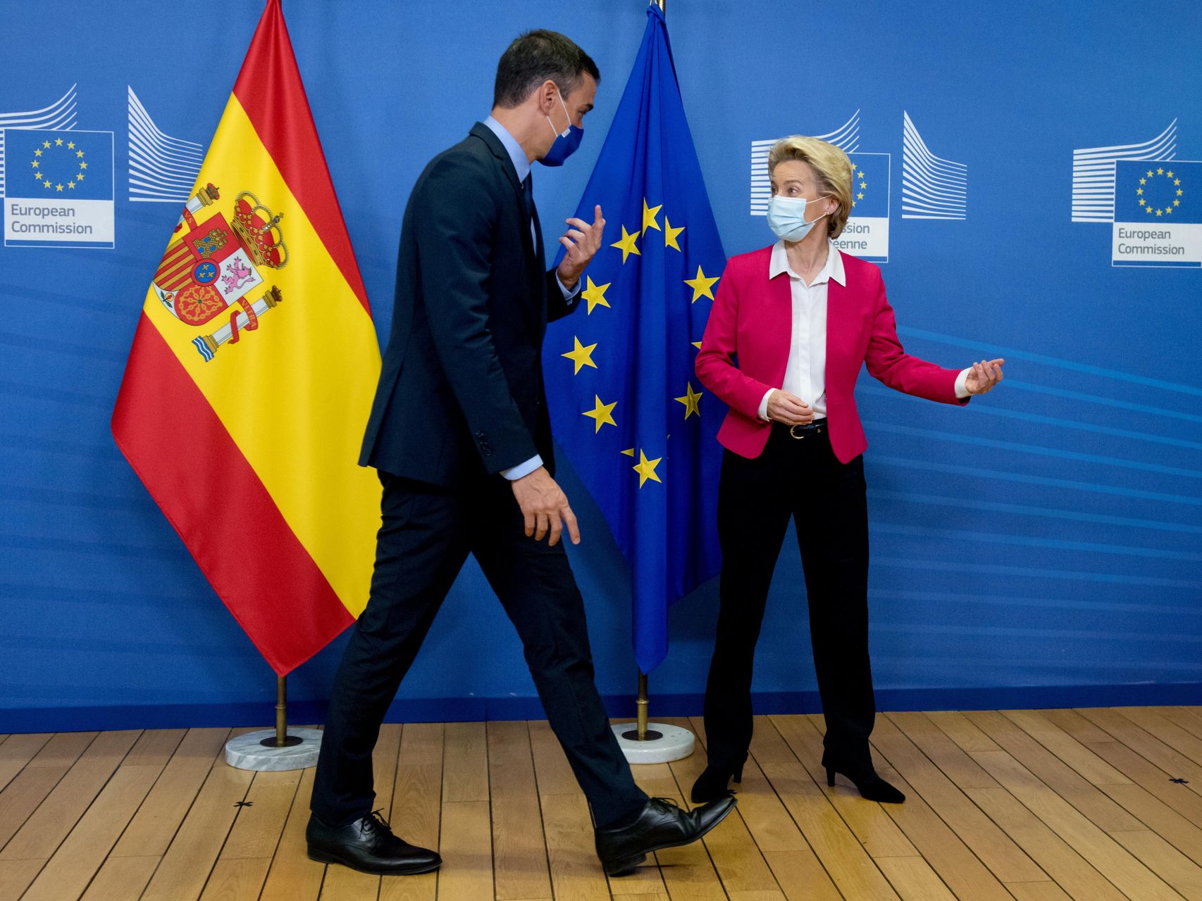 Pedro Sánchez y Ursula von der Leyen, durante su reunión de este miércoles en Bruselas
