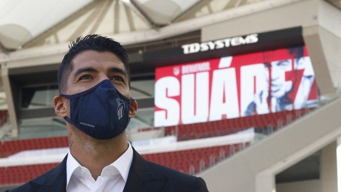 Luis Suárez, en su primer día en el Atlético de Madrid