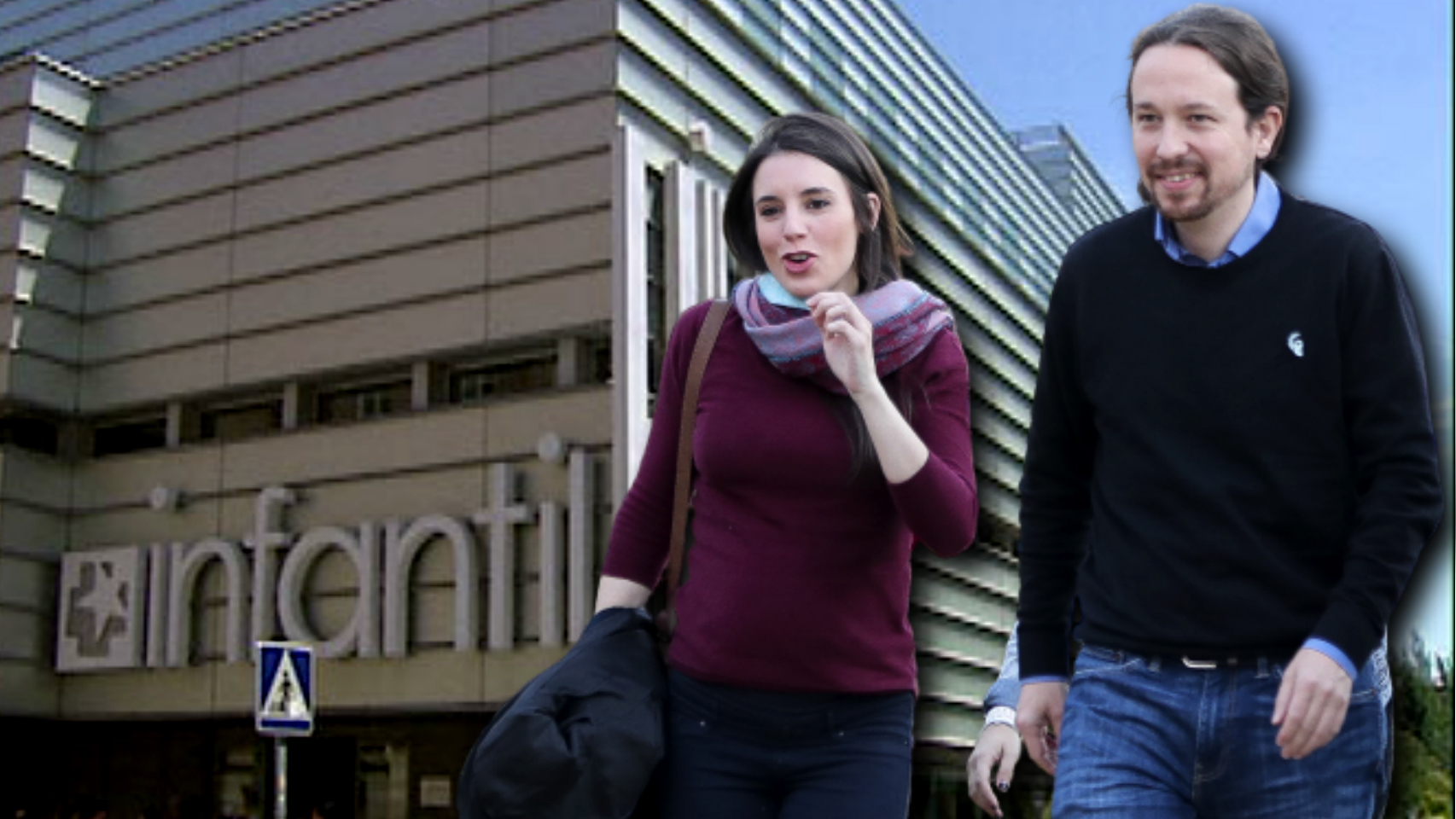 Pablo Iglesias e Irene Montero en montaje de JALEOS.