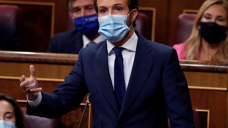 Pablo Casado, líder del Partido Popular, en el Congreso.
